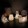 Halloween Ghost Puppy Ornament Resin Handicraft Hollow Pumpkin Home Desktop Ornament Halloween Gift