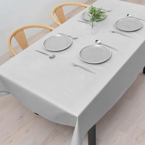STYLE Decor Waterproof Laminated Vinyl Tablecloth, Nordic Style, 120cm X 150cm, Frost Gray, W4803000