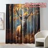 2pcs, 2D FLAT PRINTING Curtains (Without Rod) Majestic Stag Modern Pattern Curtains Yarn Curtains Gifts Ldeal for Bedroom &