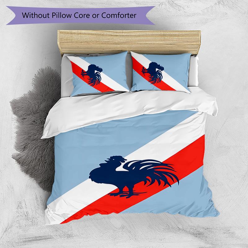 Sydney Roosters Printed 3PCS Bedding Set Soft Breathable Duvet Cover Pillowcases Set Washable Bedroom Decor Home Gift