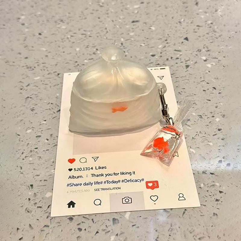 Creative Silicone Fish Bag Bluetooth Earbuds Case Charging Box Protective Earphone Case Cover Suitable For Airpods 4
