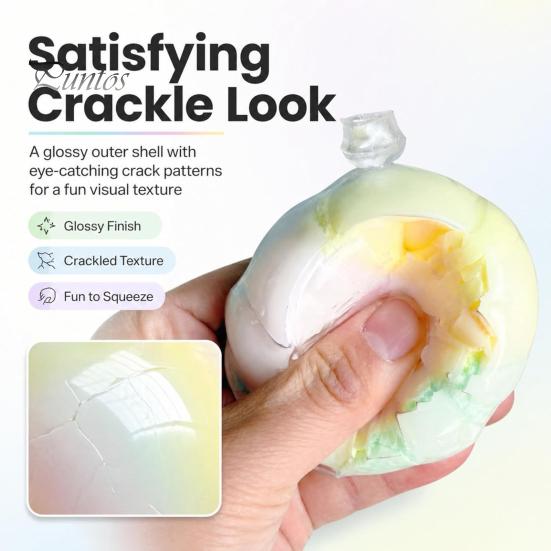 Portable Stress Toy Wax Cracking Ball Squeeze Toy, Crispy Chocolate Relief Slow Rising Fidget with Crackable Texture, Party Favors