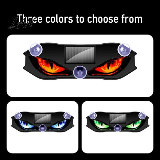 Solar Car Led Light Strip Devil Eyes for Windshield, Window Warning Sign with Three Smart Modes, Universal Lighting Kit LED Digital Panel, Suction Cup