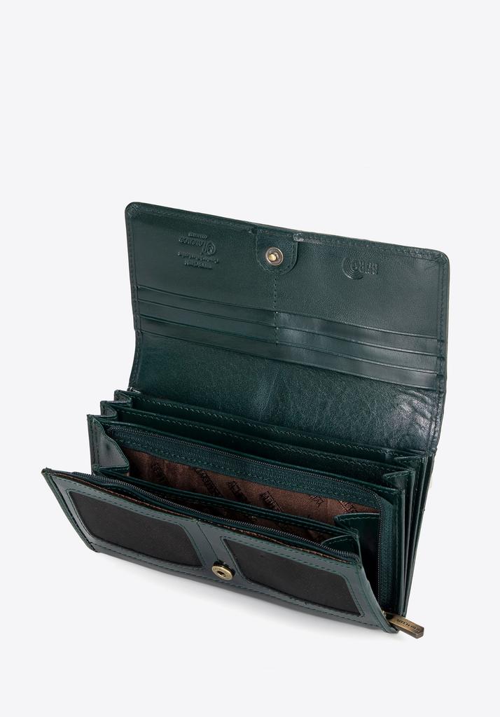 Wittchen Damen-Geldbörse aus Lackleder, länglich, Grün, Naturleder