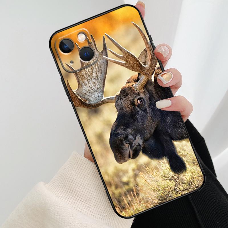Stag Bull Moose Reindeer Deer Phone Case For iPhone 17 Pro Max 16 15 11 13 12 14 Pro Max Mini 15 16 Plus 16e 17 Air Cover