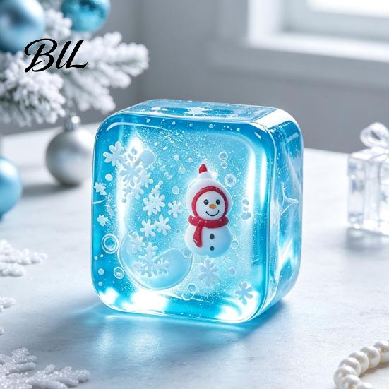 Hand Therapy Squeeze Balls Christmas Clear Cube Toy, Santa Claus Stress for Anxiety Relief Sensory Toys Reduction, Relaxation Ball Xmas Gift Toy