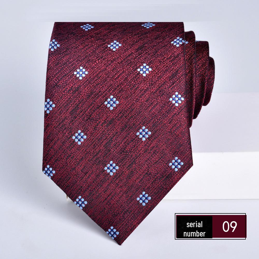 Wine Red Jacquard Tie for Men - Formal Business, Wedding, and Groom 8cm Executive Style