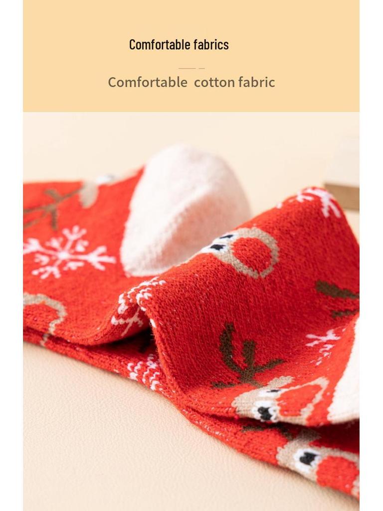 Women's Christmas Deer Wool Socks: Mid-Calf, Autumn/Winter Style, Gift Boxed