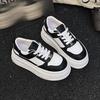 2025 Early Spring New Heightening 6CM Thick-soled Ultra-light Little White Shoes Women's Versatile Casual Muffin Lace-up Lock Board Shoes