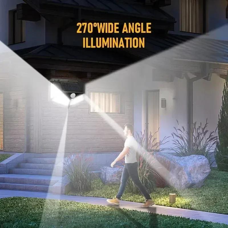 4/6/8PCS 100 LED Wall Lights Outdoor Waterproof Solar Lamp PIR Motion Sensor Solar Powered Street Light for Garden Decoration