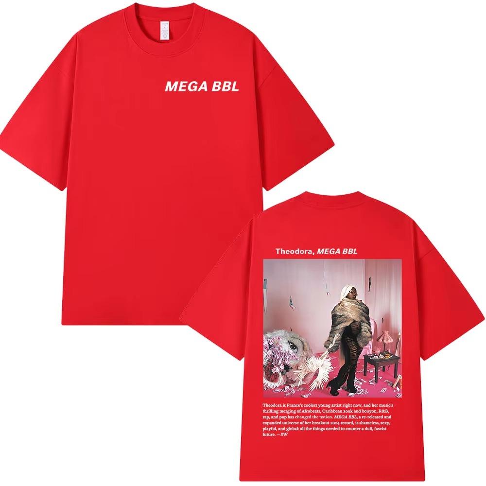 Rapper Theodora Mega Bbl Album Grafik 100% Baumwolle Musik T-Shirt Herren 2026 Neu Sommer Hip Hop Unisex Kurzarmshirt Fan Geschenke