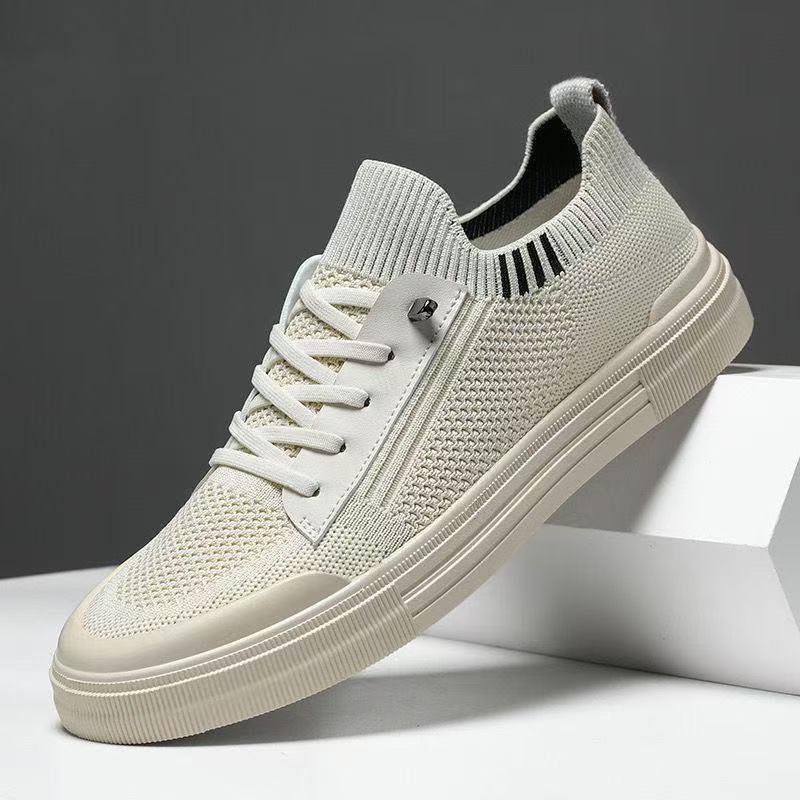 Men's Summer Breathable Knitted Flat Shoes - Lightweight, Soft Sole, Casual Sports Mesh Sneakers