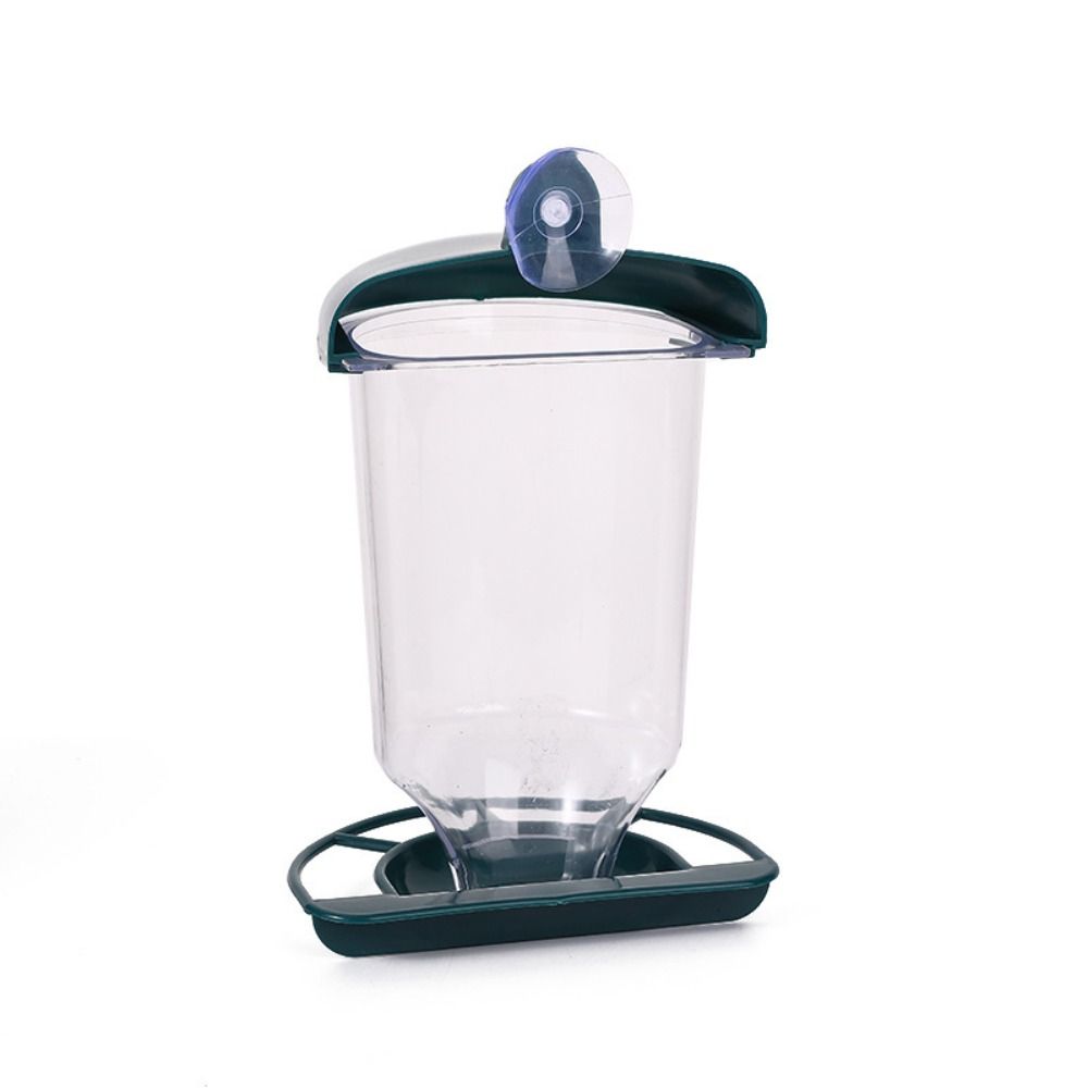Vogelhaus aus Kunststoff Transparent Große Kapazität Vogel Hängender Futterspender mit Saugnapf Bequeme Vogel Wasserschale Trinken