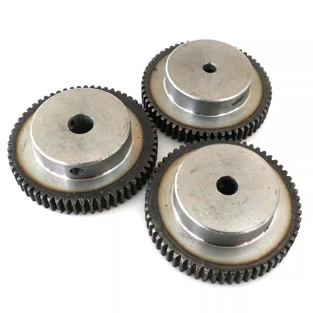 60 Teeth 1 Module 45# Steel Gear, DIY Metal Gear Spur Gear Top Screw Hole Toy Car Motor Gearbox