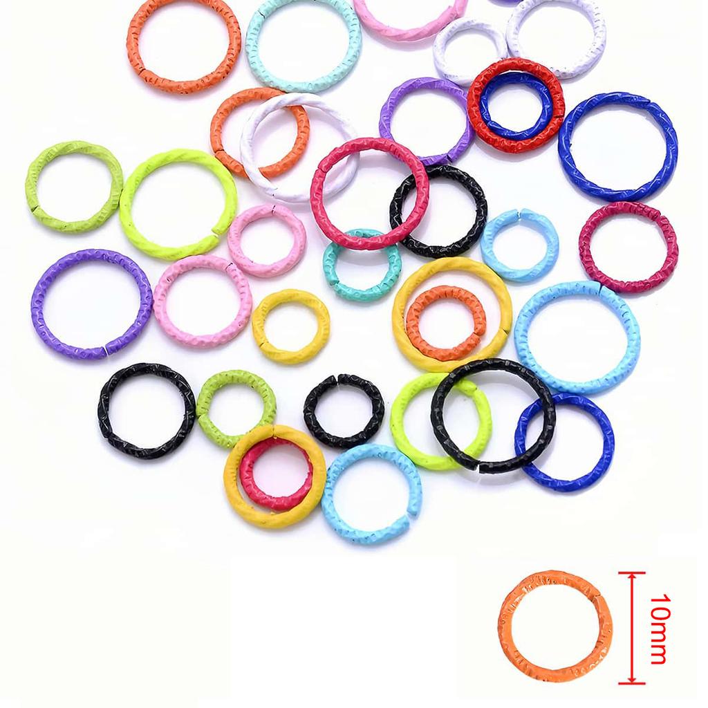 50PCS Colorful Mixed Alloy Split Jump Rings Star Heart Round Twisted Open Single Loops Ring Connector for Jewelry Making Finding