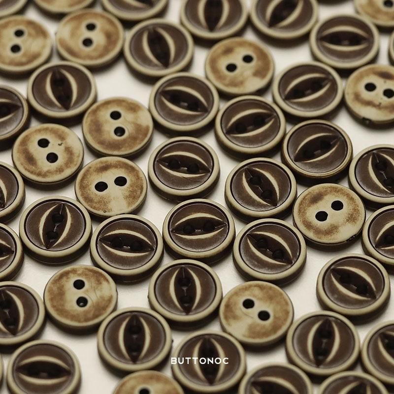 5Pcs Two-Eyed Fisheye Buttons Old Retro Shirt Buttons Leader Children'S Dress Knitted Sweater Clothing Buttons