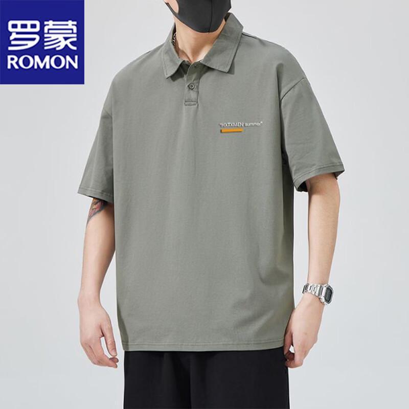 ROMON Men s Summer Short-Sleeve Loose Polo Shirt L