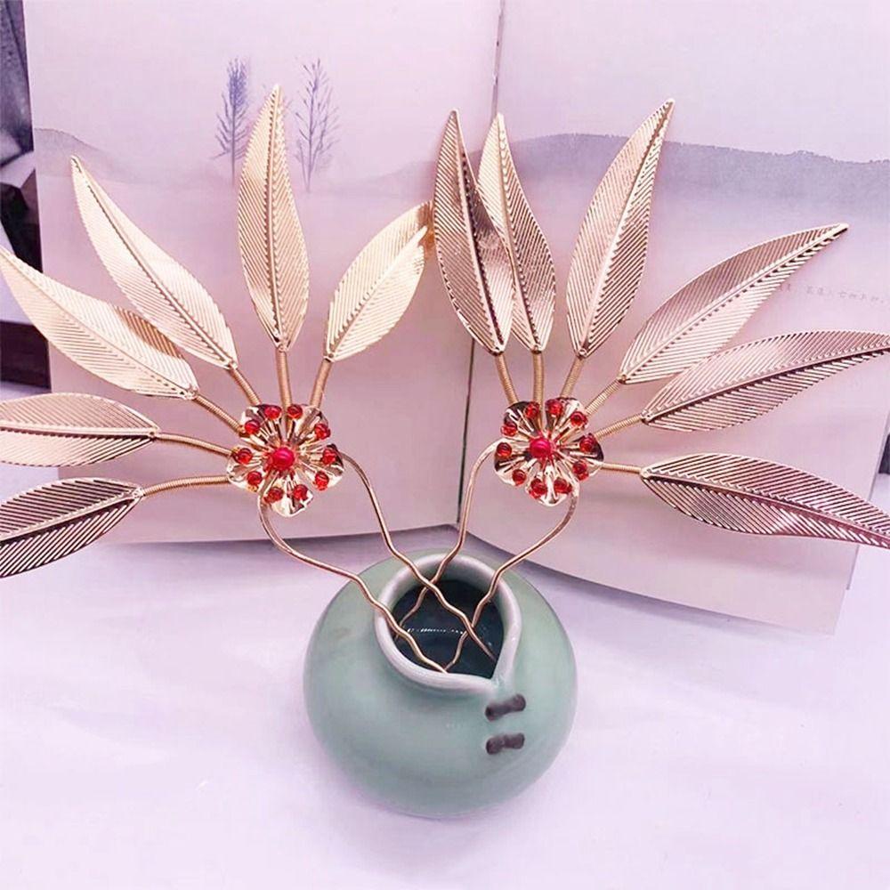 Hair Accessories Flower U Shape Hairpin Metal Hair Sticks Ancient Style Headwear Thai Headdress