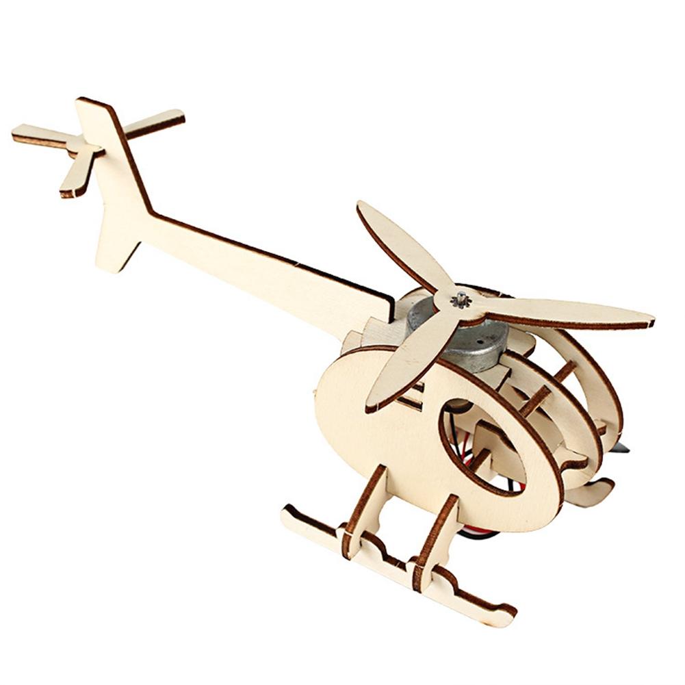 Wooden Solar Energy Aircraft Educational Toy Crafts DIY Model Wonderful Kid Gift