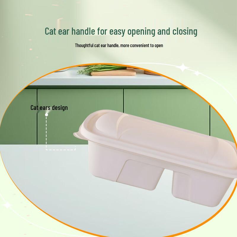 Degradable Corn Starch 2-Compartment Meal Box