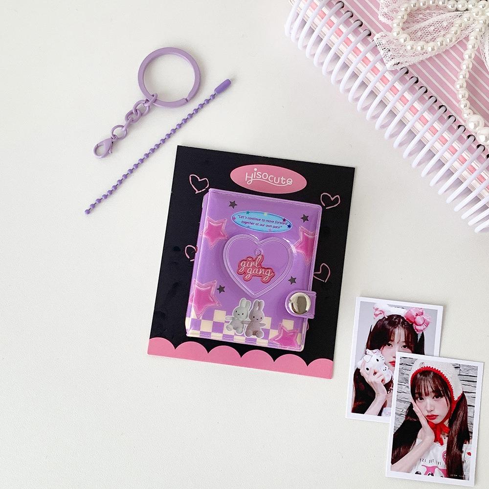 Y2K ID Photo Holder Snap Closure Card Storage Album Portable Mini Photo Album