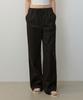 CITYBREEZE Cotton String Elastic Waist Wide Pants_Black
