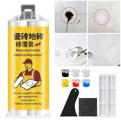 Pâte de Réparation pour Éclats et Trous en Céramique et Porcelaine Kit de Réparation pour Carrelage pour Fissures Pâte de Remplissage pour Joints de Carrelage Joints pour Baignoires et Sols