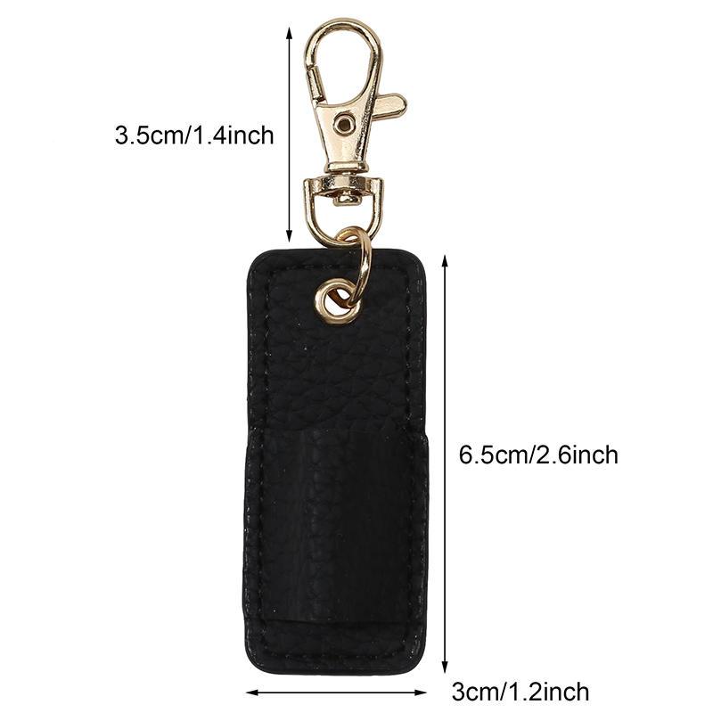 PU Lanyard Pen Holders Creative Portable Leather Pen Pouch with Keychain Pen Case Pocket Clip Home and Office Storage Supplies