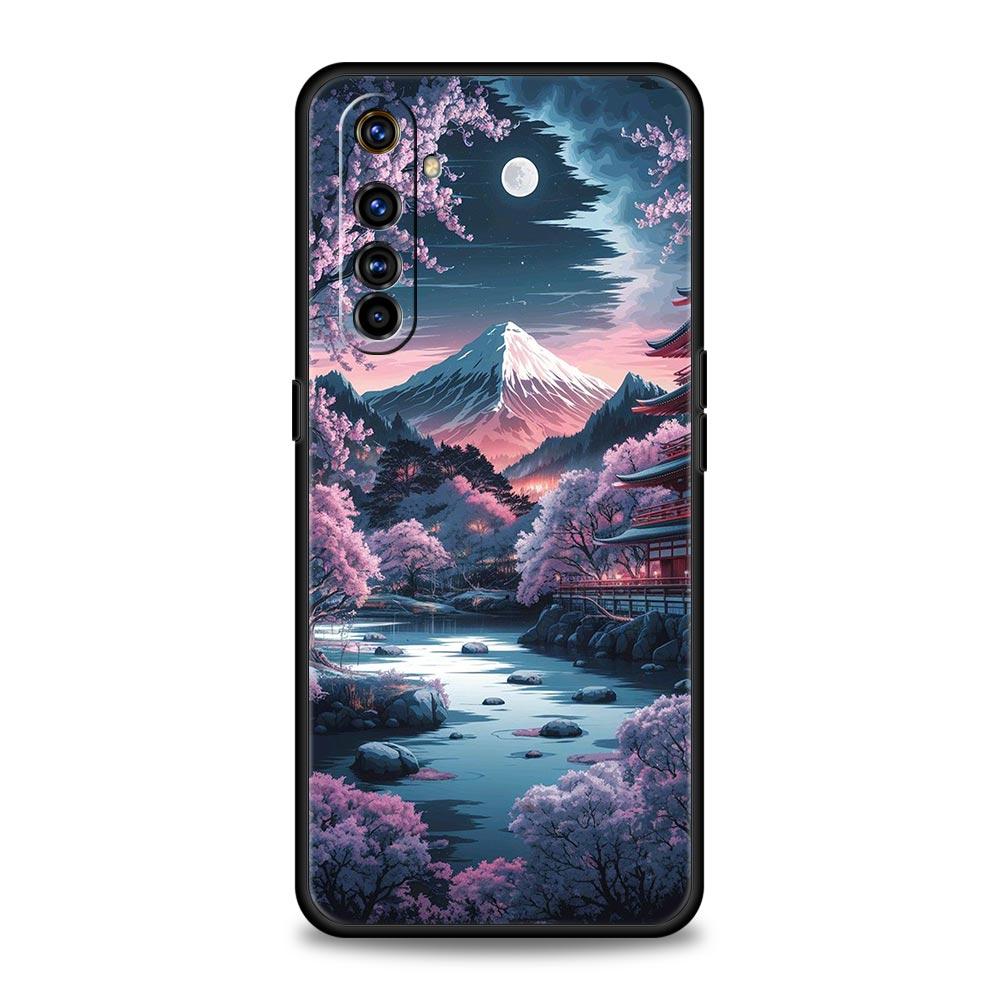Pink Sunset Mountain Case For Realme C67 C63 C55 C53 C35 C25 C21 GT 2 3 5 6 10 11 12 13 Pro Plus 5G Soft TPU Phone Cover Fundas