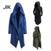 Long Coat Men Oversize Hooded Solid Color Jacket Cardigan Trench for Autumn