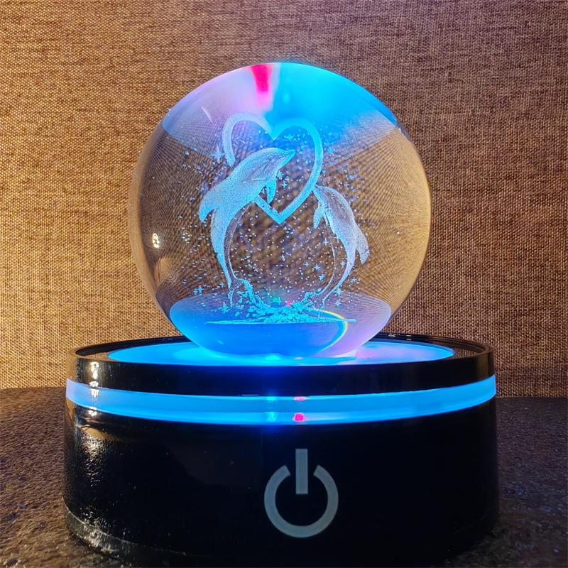 Solar System 3d kristallkula Kristallklot Laser snidad kristallkula med kulstativ Dekorativa planetsfärer Galaxy Födelsedagspresentprydnader