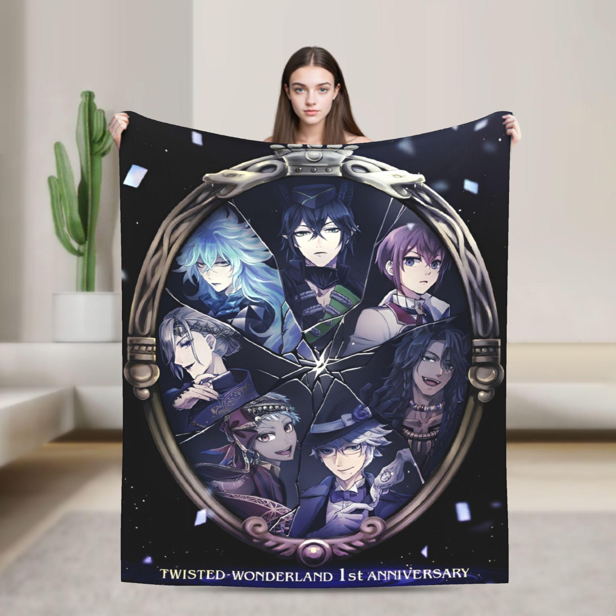 

Twisted-Wonderland the Animation Anime Gift Blanket For Men Women Warm Cozy Fluffy Throw Blankets for Couch Multiple Sizes 30x40in