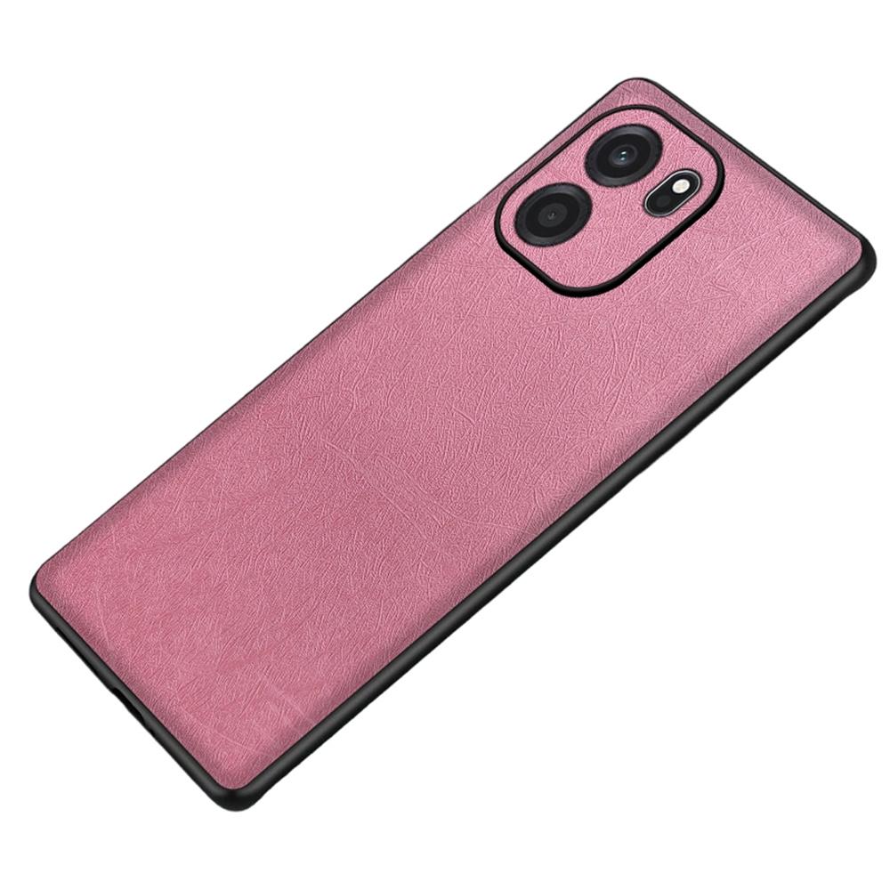 For OnePlus Turbo 6V 5G Case Silk-Textured PU Leather Coated PC TPU Protective Phone Back Cover