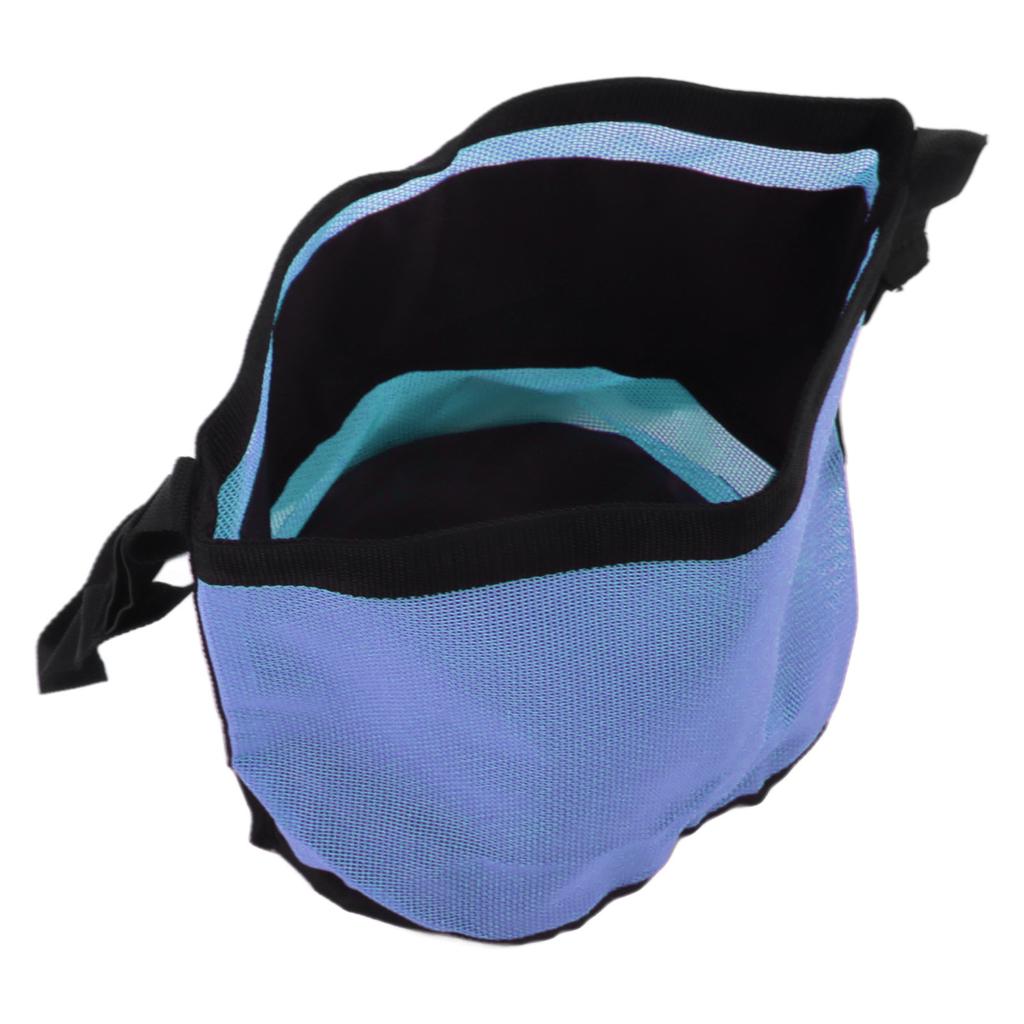 Horse Feed Bag Spill Proof Design Mesh Nose Feed Bag with Adjustable Strap for Feeding Grain Powder Supplement Blue