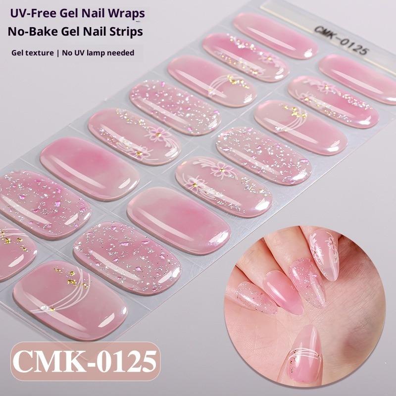 

Французький Градієнт Блискітки Лазерні Гелеві Наклейки для Нігтів Без Запікання УФ-Вільні Гелеві Наклейки для Нігтів CMK-0125