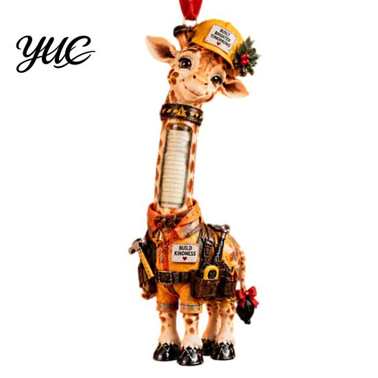 Acryl Hangende Sieraden Giraffe Kerst Geldhouder Ornament, Geldclip Decor voor Ruimtebesparende Kerstboomzak Auto, Schattige Beroepsfiguur, Decoraties