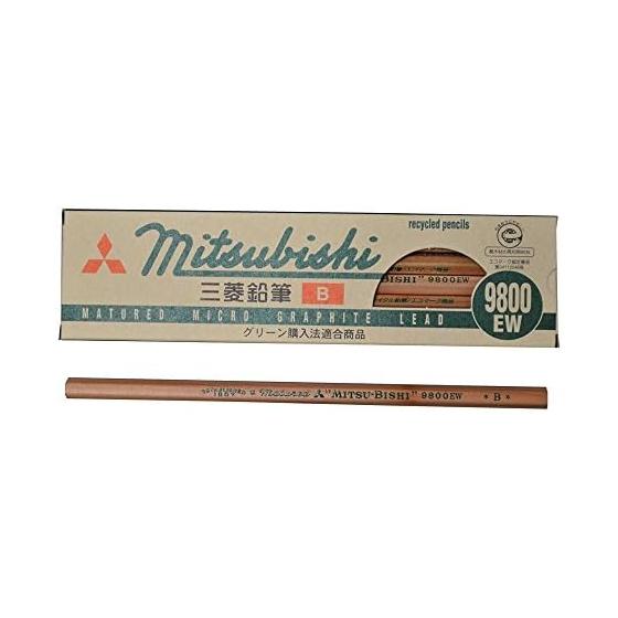 Mitsubishi Pencil 9800EW Recycle Pencil, B, 12-Pack, K9800EWB, Jointed Construction, Hardness: B