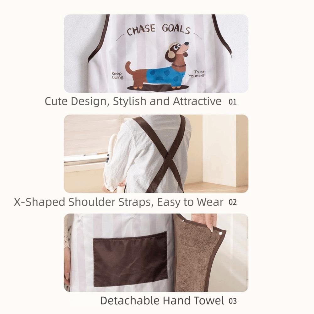 Detachable Hand Wipe Kitchen Oil Resistant Apron Dirt-Proof Catering Work Clothes  Home Use