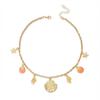 Shein Pink Oil Drop Shell & Pearl Starfish Necklace with Rhinestones - Non-Shedding, In Stock