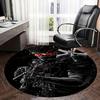Black Powder Red Earth Chair Mat Round Rug-Office Carpet, Machine Washable, Non-slip, Suitable for Living Rooms, Bedrooms, Entryways, and Ho