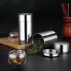 Ongwan Tea Leaf Container, Food Container, Coffee Sugar Storage Can, Airtight, Moisture-proof, Large Capacity Stainless Steel Tea Can, Coffee Powder,