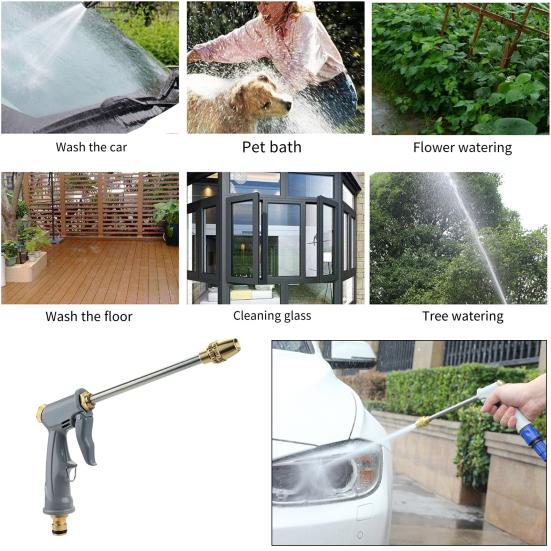 Duză pentru furtun de apă Mod de pulverizare reglabil de înaltă presiune Conector rapid rezistent la scurgeri Pulverizator rotativ universal versatil Instrument de spălat auto de uz casnic