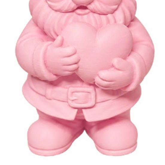 Sweet Atmosphere Ornament 3D Printed Garden Gnome Statue Holding Heart, Cute Pink Figurine, Weather-Resistant Indoor Burr-free Sculpture and Outdoor,