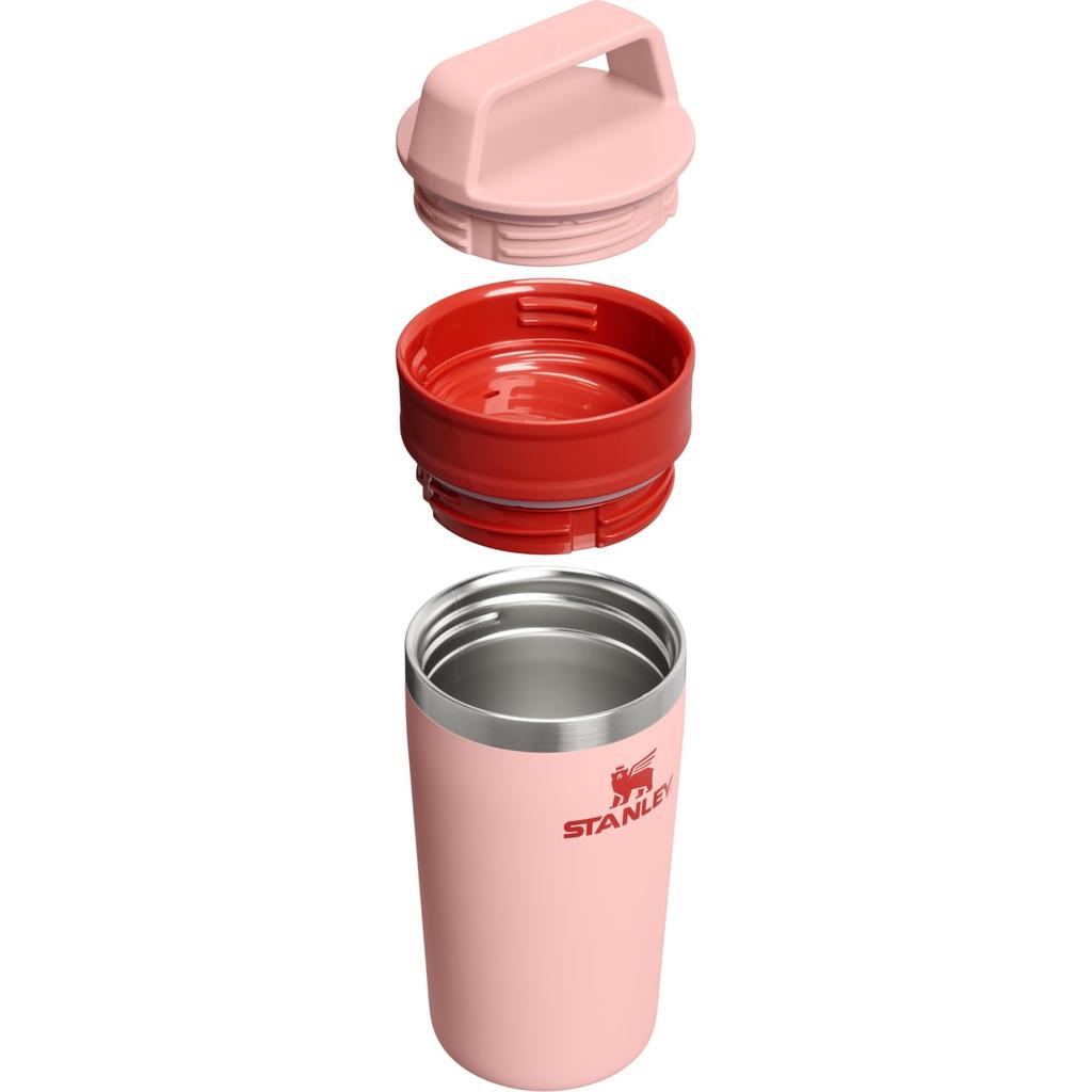 STANLEY 1913 Cafe To Go Travel Vacuum Insulated Peach 12oz Mug, Rose, 0.35L