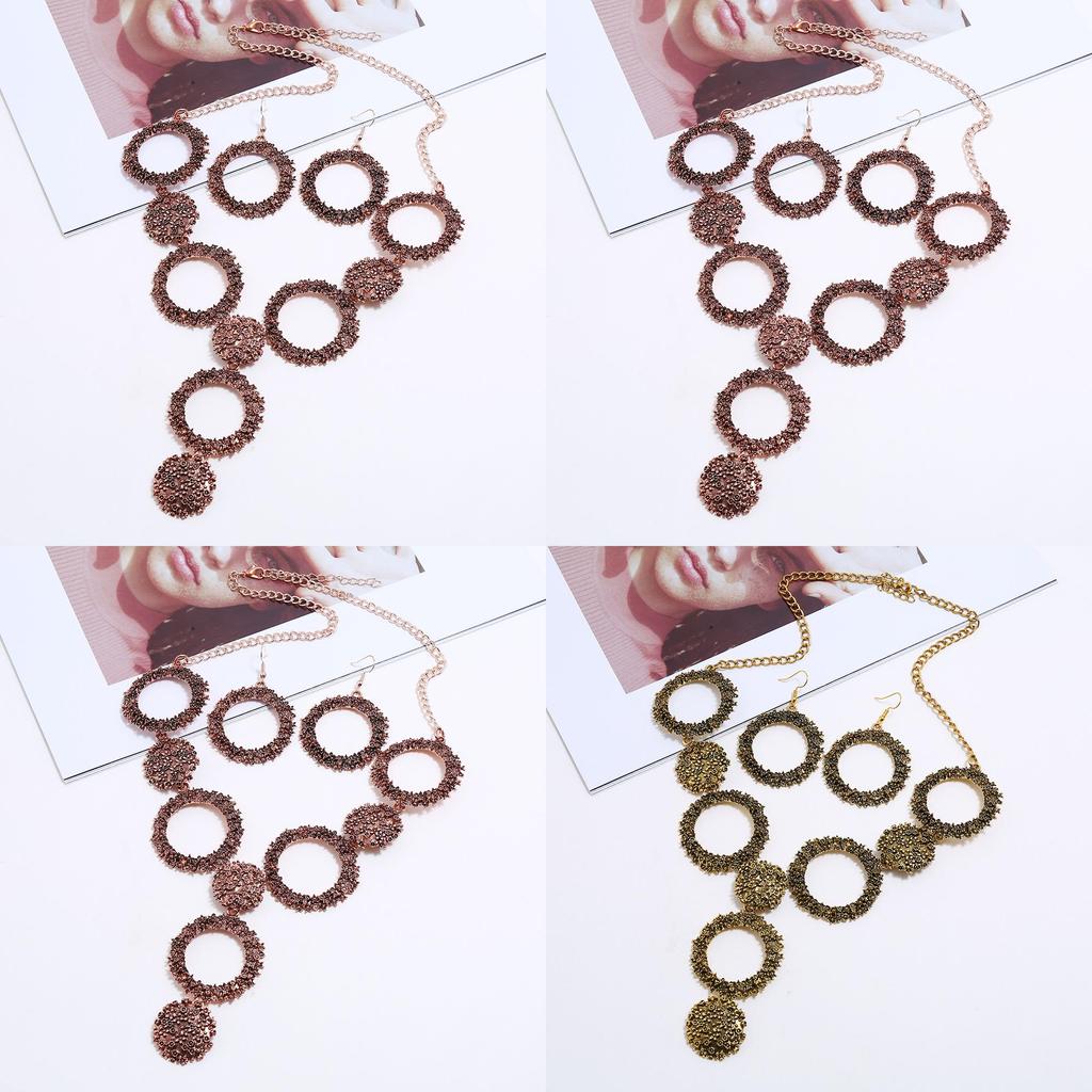 Retro Alloy Necklace Jewelry Set With Gold Plated Finish For Art Fashion Enthusiasts