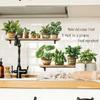Grüne Pflanze Topfpflanzen Küche Esszimmer Zuhause Hintergrund Verschönerung und Dekoration Wandaufkleber