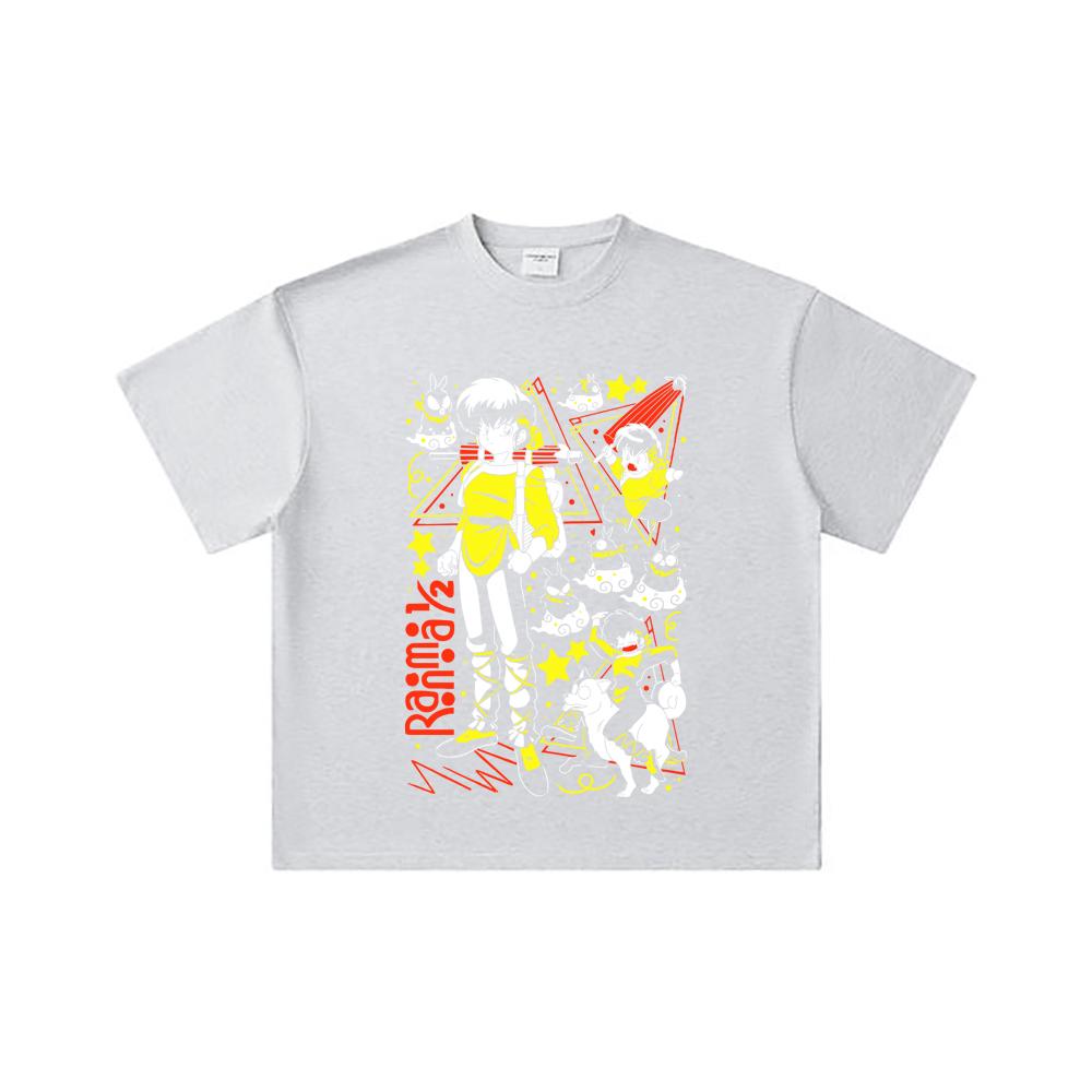 260 GSM Double Yarn 32 Count 100% Cotton Ranma 12 V7 Ryoga Print Unisex Heavy Cotton T Shirt