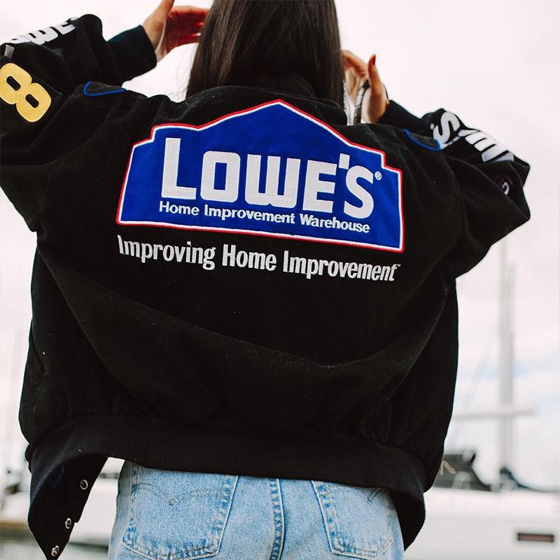 Womens Oversized Black Printed Streetwear Windbreaker Jacket Long Sleeve Casual Cycling Outerwear