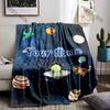 Space-Dinosaur Adventure Printed Blanket Can Be Custom with Name, Soft and Warm, Suitable for Home Office Camping Travel Blanket