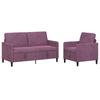 Storage Sofa Set 2 Pcs Purple Polyester